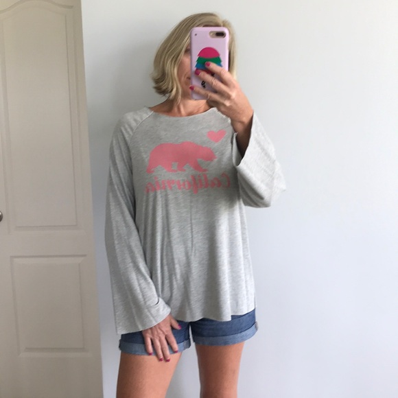 Grey, Long Sleeve ‘California’ Pullover Top - Picture 2 of 8
